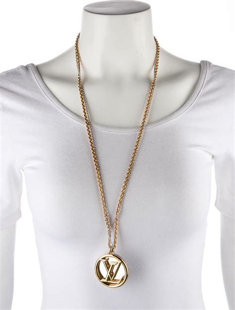 louis vuitton gold chain necklace|14k Louis Vuitton necklace.